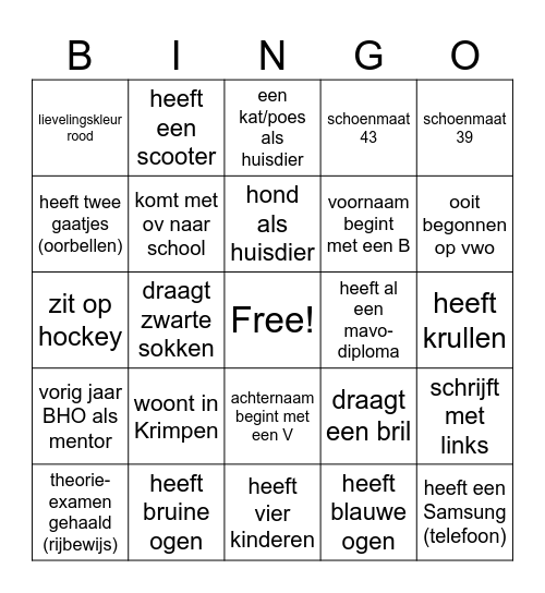 KENNISMAKINGS Bingo Card