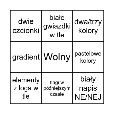 Logo NE/NEJ Bingo Card