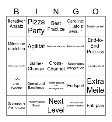 Go Live Bingo Card