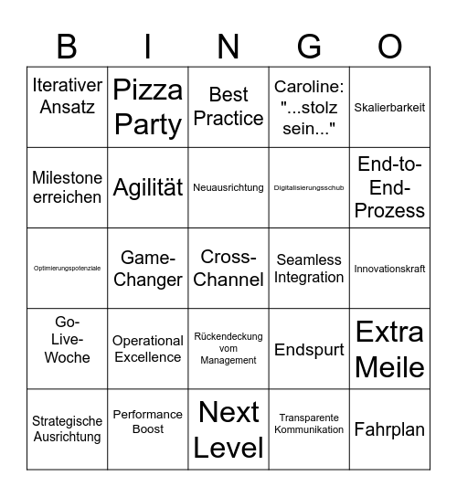 Go Live Bingo Card