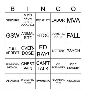 EMS BINGO Card