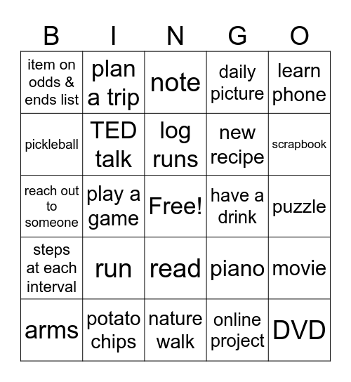 September Bingo Card