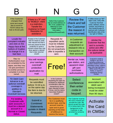 Compliance Bingo Card