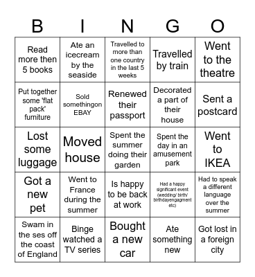 Find someone who... Bingo Card