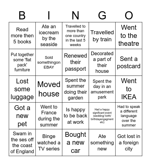 Find someone who... Bingo Card