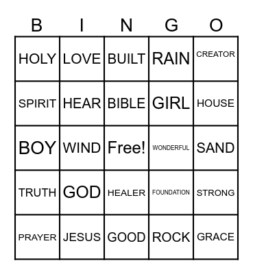 FIRM FOUNDATION Bingo Card