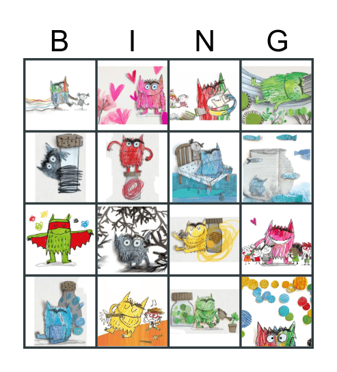 Color monster Bingo Card