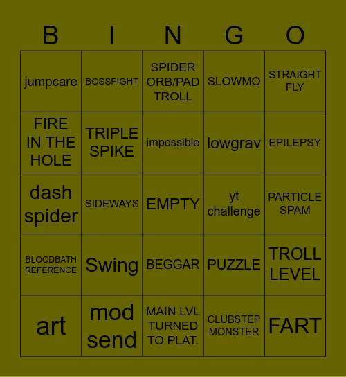 recent tab bingo Card