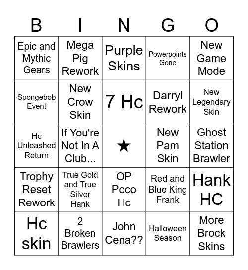 brawl talk Bingo Card