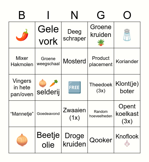 Dagelijkse Kost 2024 Bingo Card