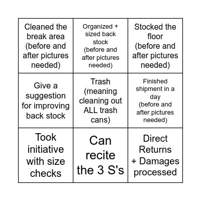 STOCK BINGO Card