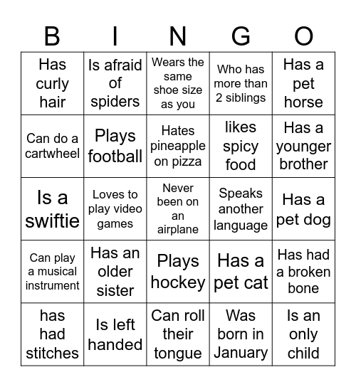 Back to School BINGO Card