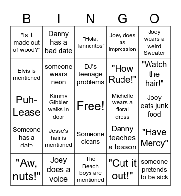 Full House bingo Card