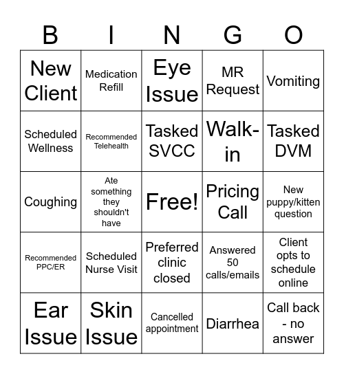 Monday Bingo! Bingo Card