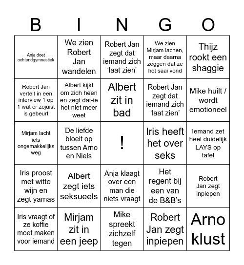 B&B VOL BINGO Card