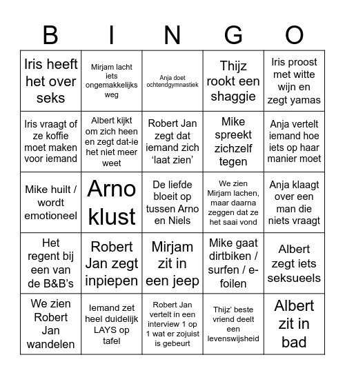 B&B vol Bingo Card