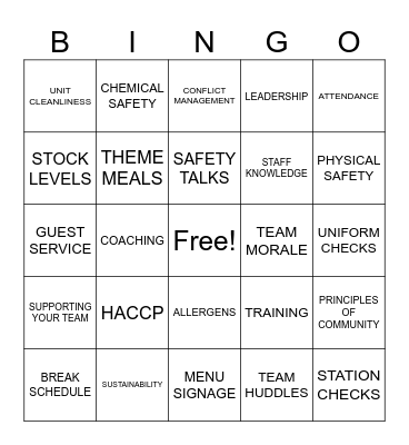 UCD Dining Services Bingo! Bingo Card