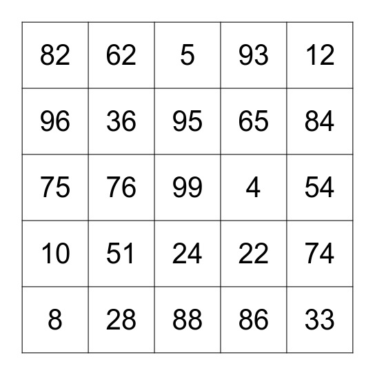 COMPOSITE BINGO Card