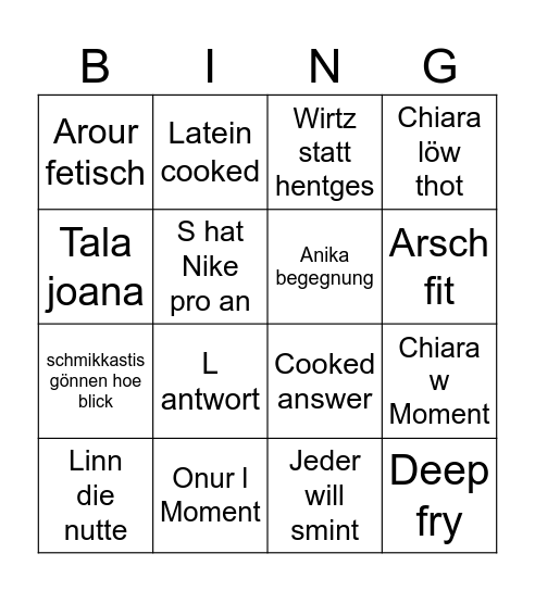 Schule bingo Card