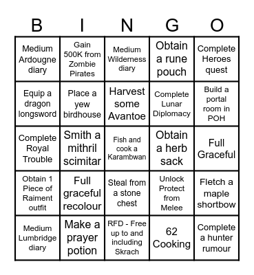 Decubital Progression 1 Bingo Card