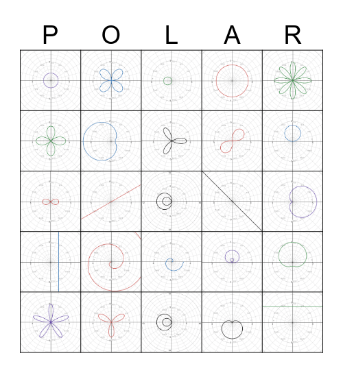 Polar Curves Bingo Card