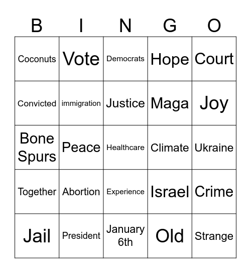 Kamala!!! Bingo Card