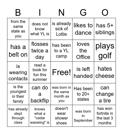 Someone who... Bingo Card