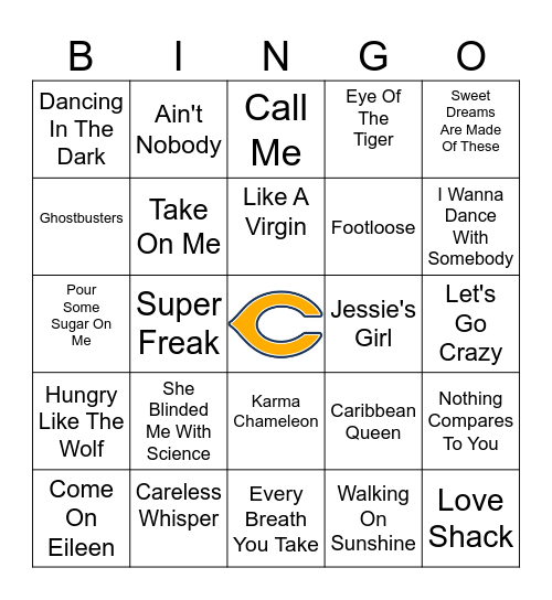80's Pop Hits (CH) Bingo Card