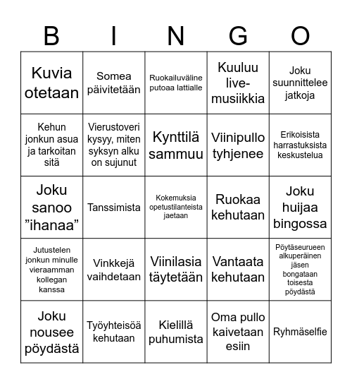 VMO opeyhdistys 50v -bingo Card