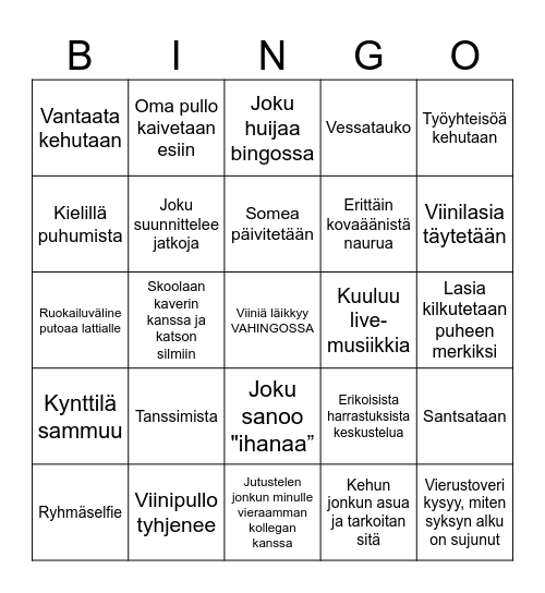 VMO opeyhdistys 50v -bingo Card