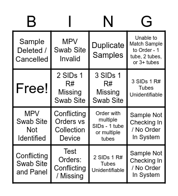 Deal Breaker Bingo Card