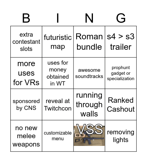 dem1luv's S4 expectations Bingo Card