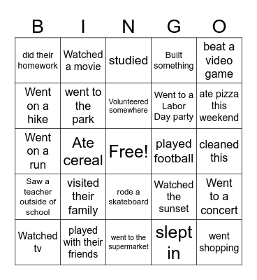 Find someone who: Bingo Card