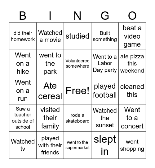 Find someone who: Bingo Card