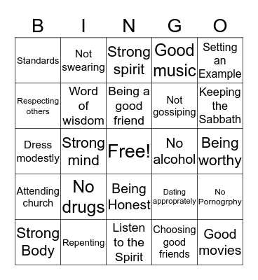 Women of Strength Bingo Card