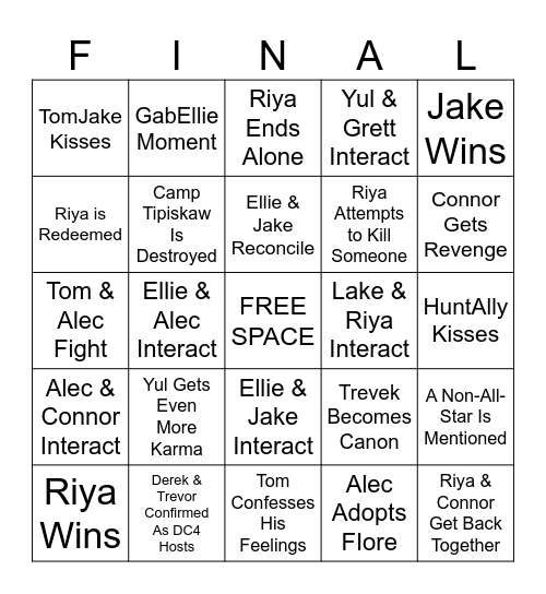 DCAS EP21 Bingo (made by @RqwedrTweets) Bingo Card