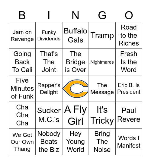 80's Hip Hop Hits PT 2 (CH) Bingo Card