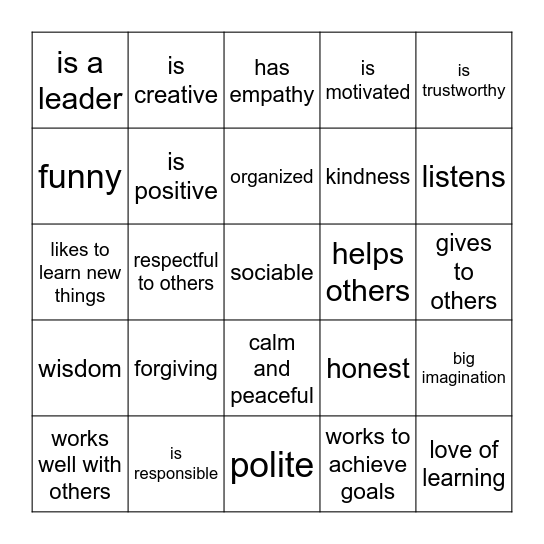 Find someone who... Bingo Card