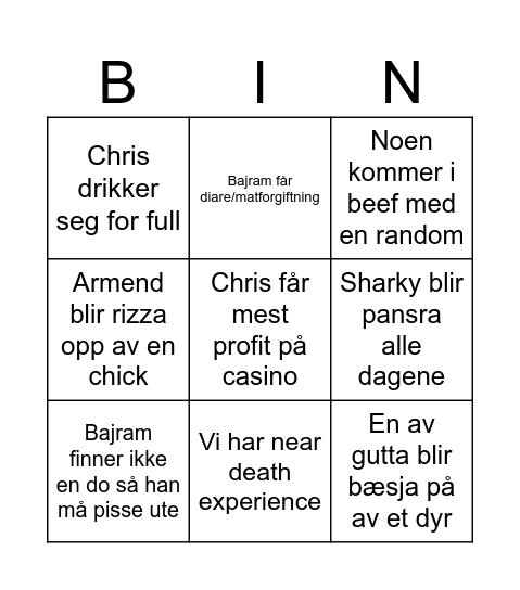 Malta bingo Card