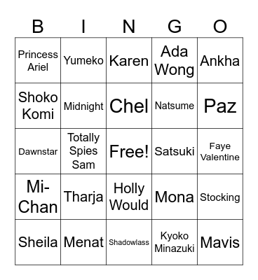 Mis waifus Bingo Card