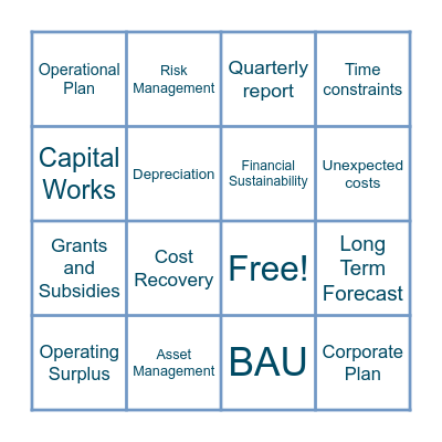 BUDGET BINGO Card