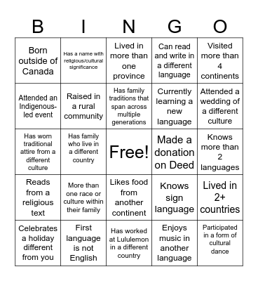 INCLUSION MONTH Bingo Card