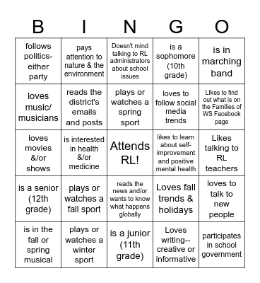 Journalism Bingo Card