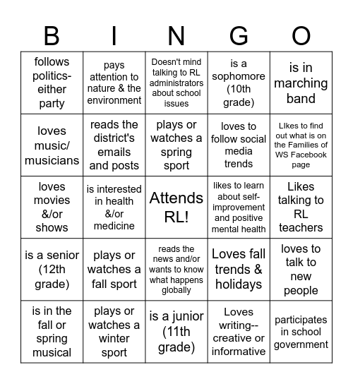 Journalism Bingo Card