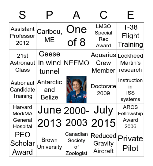 Jessica Meir BINGO Card