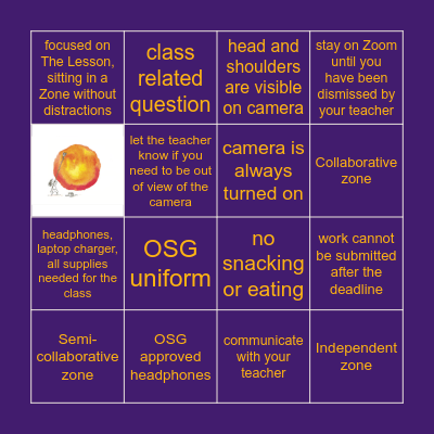 Welcome Back Primary Assembly Bingo Card