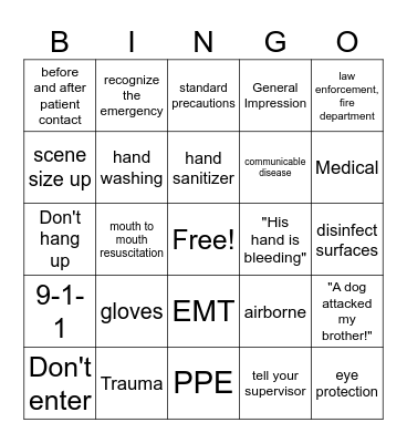 SFA Chapter 2 Bingo Card