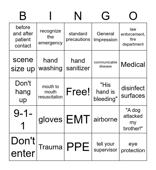 SFA Chapter 2 Bingo Card