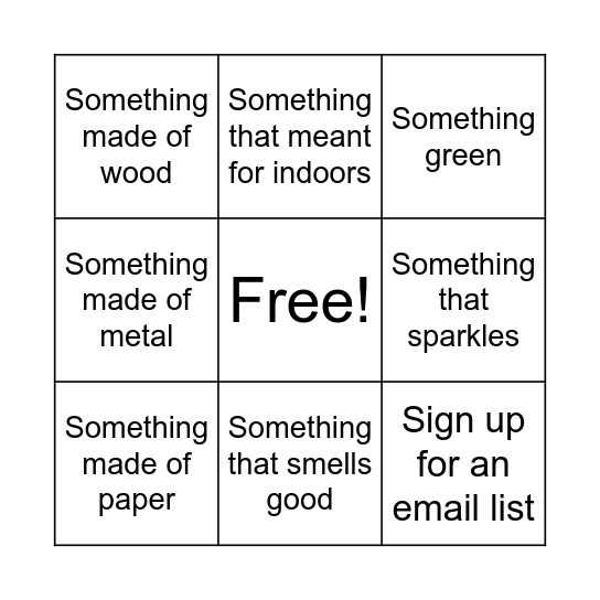 Craft show bingo Card