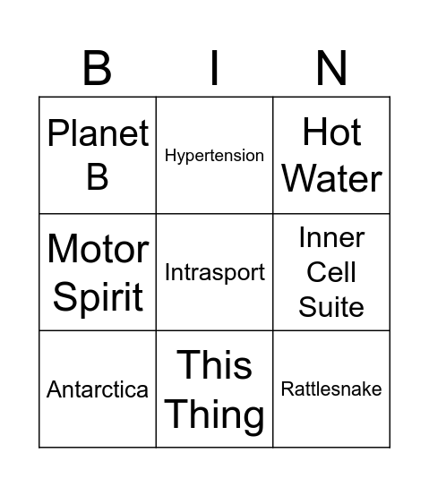 Minneapolis Bingo Card